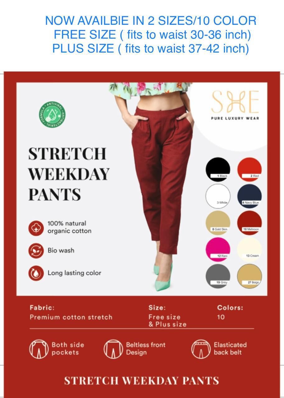 SHE - STRETCH WEEKDAY PANTS-Free Size